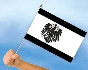 Bild von Stockflagge Königreich Preußen (1892-1918)  (45 x 30 cm)-Fahne Stockflagge Königreich Preußen (1892-1918)  (45 x 30 cm)-Flagge im Fahnenshop bestellen