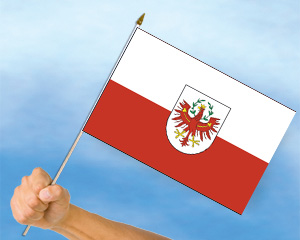 Bild von Stockflagge Tirol  (45 x 30 cm)-Fahne Stockflagge Tirol  (45 x 30 cm)-Flagge im Fahnenshop bestellen