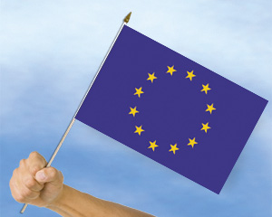 Stockflagge Europa / EU (45 x 30 cm)-Fahne Stockflagge Europa / EU (45 x 30  cm)-Flagge im Fahnenshop bestellen