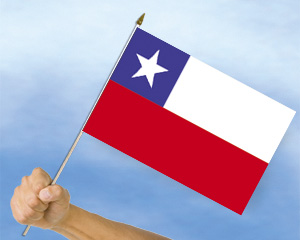 Bild von Stockflaggen Chile  (45 x 30 cm)-Fahne Stockflaggen Chile  (45 x 30 cm)-Flagge im Fahnenshop bestellen