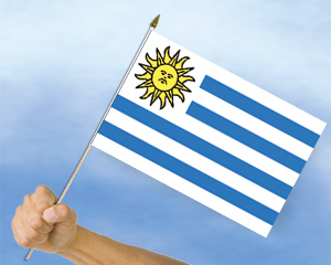Bild von Stockflaggen Uruguay  (45 x 30 cm)-Fahne Stockflaggen Uruguay  (45 x 30 cm)-Flagge im Fahnenshop bestellen