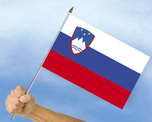 Bild von Stockflaggen Slowenien  (45 x 30 cm)-Fahne Stockflaggen Slowenien  (45 x 30 cm)-Flagge im Fahnenshop bestellen