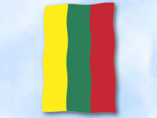 Bild von Flagge Litauen  im Hochformat (Glanzpolyester)-Fahne Flagge Litauen  im Hochformat (Glanzpolyester)-Flagge im Fahnenshop bestellen