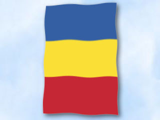 Bild von Flagge Rumänien  im Hochformat (Glanzpolyester)-Fahne Flagge Rumänien  im Hochformat (Glanzpolyester)-Flagge im Fahnenshop bestellen