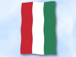 Bild von Flagge Ungarn  im Hochformat (Glanzpolyester)-Fahne Flagge Ungarn  im Hochformat (Glanzpolyester)-Flagge im Fahnenshop bestellen