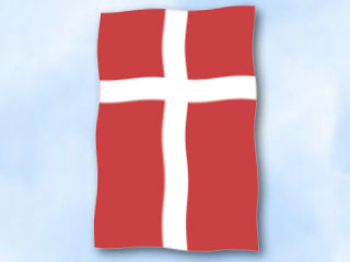 Bild von Flagge Dänemark  im Hochformat (Glanzpolyester)-Fahne Flagge Dänemark  im Hochformat (Glanzpolyester)-Flagge im Fahnenshop bestellen