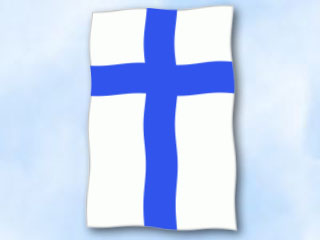Bild von Flagge Finnland  im Hochformat (Glanzpolyester)-Fahne Flagge Finnland  im Hochformat (Glanzpolyester)-Flagge im Fahnenshop bestellen