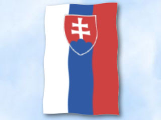 Bild von Flagge Slowakei  im Hochformat (Glanzpolyester)-Fahne Flagge Slowakei  im Hochformat (Glanzpolyester)-Flagge im Fahnenshop bestellen