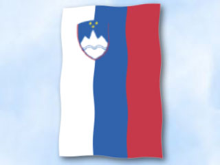 Bild von Flagge Slowenien  im Hochformat (Glanzpolyester)-Fahne Flagge Slowenien  im Hochformat (Glanzpolyester)-Flagge im Fahnenshop bestellen