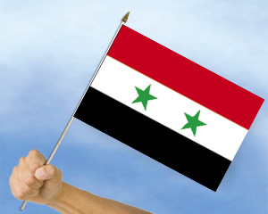 Bild von Stockflaggen Syrien  (45 x 30 cm)-Fahne Stockflaggen Syrien  (45 x 30 cm)-Flagge im Fahnenshop bestellen