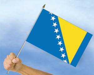Bild von Stockflaggen Bosnien-Herzegowina  (45 x 30 cm)-Fahne Stockflaggen Bosnien-Herzegowina  (45 x 30 cm)-Flagge im Fahnenshop bestellen