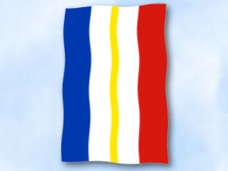 Bild von Flagge Mecklenburg-Vorpommern  im Hochformat (Glanzpolyester)-Fahne Flagge Mecklenburg-Vorpommern  im Hochformat (Glanzpolyester)-Flagge im Fahnenshop bestellen