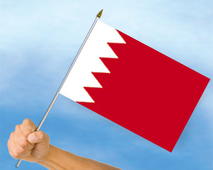 Bild von Stockflaggen Bahrain  (45 x 30 cm)-Fahne Stockflaggen Bahrain  (45 x 30 cm)-Flagge im Fahnenshop bestellen