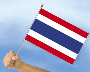 Bild von Stockflaggen Thailand  (45 x 30 cm)-Fahne Stockflaggen Thailand  (45 x 30 cm)-Flagge im Fahnenshop bestellen