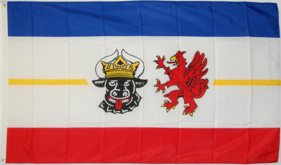 Bild von Landesfahne Mecklenburg-Vorpommern-Fahne Landesfahne Mecklenburg-Vorpommern-Flagge im Fahnenshop bestellen