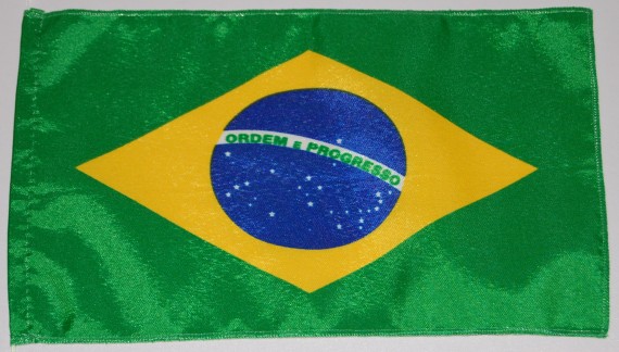 Bild von Tisch-Flagge Brasilien-Fahne Tisch-Flagge Brasilien-Flagge im Fahnenshop bestellen