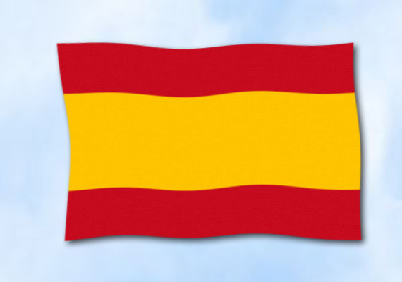 Bild von Flagge Spanien  im Querformat (Glanzpolyester)-Fahne Flagge Spanien  im Querformat (Glanzpolyester)-Flagge im Fahnenshop bestellen