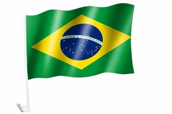 Bild von Autoflagge Brasilien-Fahne Autoflagge Brasilien-Flagge im Fahnenshop bestellen