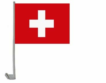 Bild von Autoflaggen Schweiz - 2 Stück-Fahne Autoflaggen Schweiz - 2 Stück-Flagge im Fahnenshop bestellen