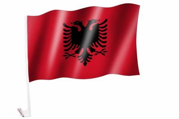 Bild von Autoflagge Albanien-Fahne Autoflagge Albanien-Flagge im Fahnenshop bestellen