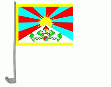 Bild von Autoflaggen Tibet - 2 Stück-Fahne Autoflaggen Tibet - 2 Stück-Flagge im Fahnenshop bestellen