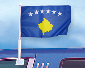 Bild von Autoflagge Kosovo-Fahne Autoflagge Kosovo-Flagge im Fahnenshop bestellen