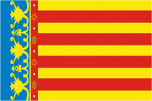 Fahne Flagge Valencia 20 x 30 cm Bootsflagge Premiumqualität