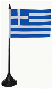 Bild von Tisch-Flagge Griechenland 15x10cm  mit Kunststoffständer-Fahne Tisch-Flagge Griechenland 15x10cm  mit Kunststoffständer-Flagge im Fahnenshop bestellen