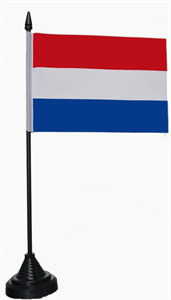 Bild von Tisch-Flagge Niederlande / Holland 15x10cm  mit Kunststoffständer-Fahne Tisch-Flagge Niederlande / Holland 15x10cm  mit Kunststoffständer-Flagge im Fahnenshop bestellen
