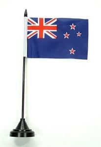 Bild von Tisch-Flagge Neuseeland 15x10cm  mit Kunststoffständer-Fahne Tisch-Flagge Neuseeland 15x10cm  mit Kunststoffständer-Flagge im Fahnenshop bestellen