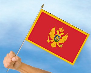 Bild von Stockflaggen Montenegro  (45 x 30 cm)-Fahne Stockflaggen Montenegro  (45 x 30 cm)-Flagge im Fahnenshop bestellen
