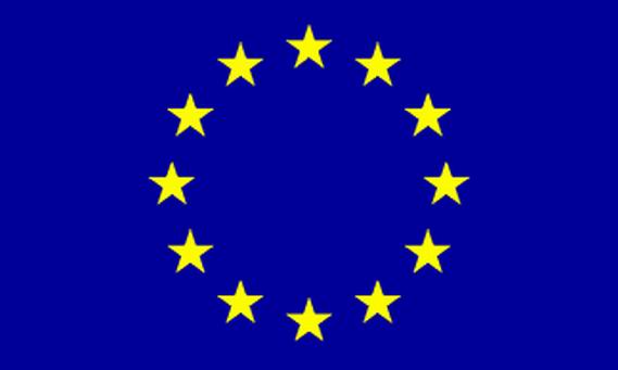 Bild von Flagge der Europäischen Union / EU  im Querformat (Glanzpolyester)-Fahne Flagge der Europäischen Union / EU  im Querformat (Glanzpolyester)-Flagge im Fahnenshop bestellen