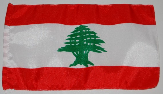 Bild von Tisch-Flagge Libanon-Fahne Tisch-Flagge Libanon-Flagge im Fahnenshop bestellen