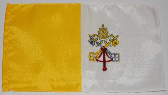 Bild von Tisch-Flagge Vatikan-Fahne Tisch-Flagge Vatikan-Flagge im Fahnenshop bestellen