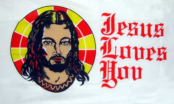 Bild von Flagge Jesus Loves You-Fahne Flagge Jesus Loves You-Flagge im Fahnenshop bestellen