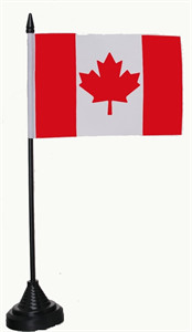 Bild von Tisch-Flagge Kanada 15x10cm  mit Kunststoffständer-Fahne Tisch-Flagge Kanada 15x10cm  mit Kunststoffständer-Flagge im Fahnenshop bestellen