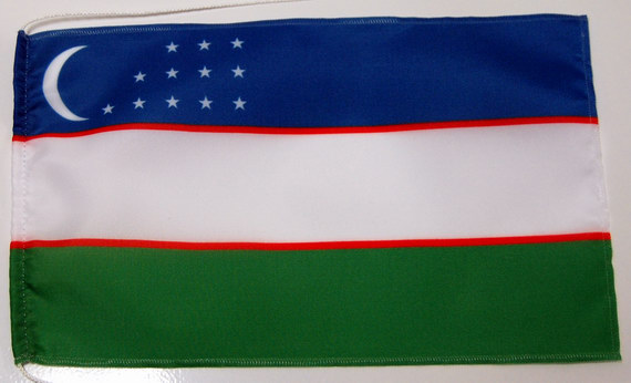 Bild von Tisch-Flagge Usbekistan-Fahne Tisch-Flagge Usbekistan-Flagge im Fahnenshop bestellen