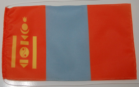 Bild von Tisch-Flagge Mongolei-Fahne Tisch-Flagge Mongolei-Flagge im Fahnenshop bestellen