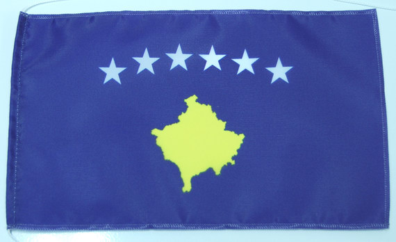 Bild von Tisch-Flagge Kosovo-Fahne Tisch-Flagge Kosovo-Flagge im Fahnenshop bestellen