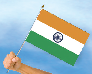 Bild von Stockflaggen Indien  (45 x 30 cm)-Fahne Stockflaggen Indien  (45 x 30 cm)-Flagge im Fahnenshop bestellen