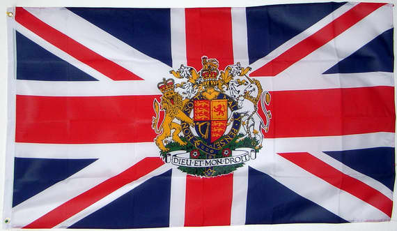 Bild von Flagge Großbritannien mit Wappen-Fahne Großbritannien mit Wappen-Flagge im Fahnenshop bestellen