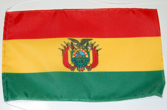 Bild von Tisch-Flagge Bolivien-Fahne Tisch-Flagge Bolivien-Flagge im Fahnenshop bestellen