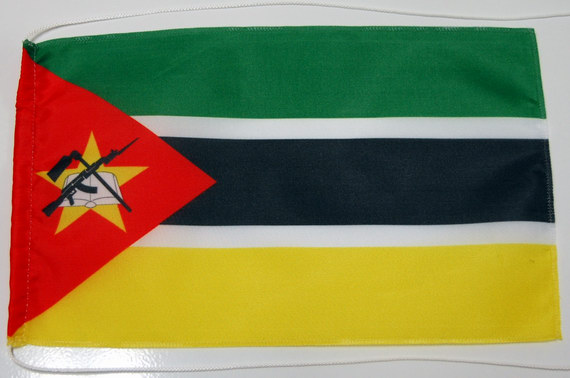 Bild von Tisch-Flagge Mosambik-Fahne Tisch-Flagge Mosambik-Flagge im Fahnenshop bestellen