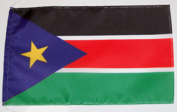Bild von Tisch-Flagge Südsudan-Fahne Tisch-Flagge Südsudan-Flagge im Fahnenshop bestellen