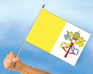 Bild von Stockflaggen Vatikanstadt  (45 x 30 cm)-Fahne Stockflaggen Vatikanstadt  (45 x 30 cm)-Flagge im Fahnenshop bestellen