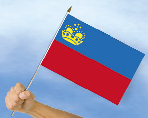 Bild von Stockflaggen Fürstentum Liechtenstein  (45 x 30 cm)-Fahne Stockflaggen Fürstentum Liechtenstein  (45 x 30 cm)-Flagge im Fahnenshop bestellen
