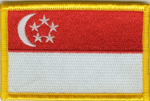 Bild von Aufnäher Flagge Singapur-Fahne Aufnäher Flagge Singapur-Flagge im Fahnenshop bestellen