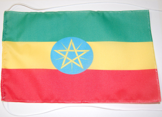 Bild von Tisch-Flagge Äthiopien-Fahne Tisch-Flagge Äthiopien-Flagge im Fahnenshop bestellen