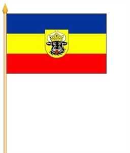 Bild von Stockflagge Mecklenburg Ochsenkopf (40 x 30 cm)-Fahne Stockflagge Mecklenburg Ochsenkopf (40 x 30 cm)-Flagge im Fahnenshop bestellen