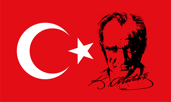 Bild von Flagge Atatürk Türkei Premium-Fahne Flagge Atatürk Türkei Premium-Flagge im Fahnenshop bestellen